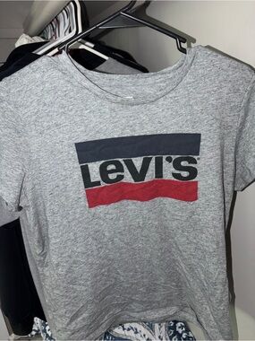 Levi's Heather Gray Tee with Navy Accent